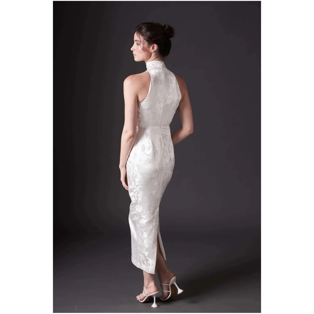 SAU LEE Jill Chinese Jacquard Pencil Dress White - Picture 4 of 7